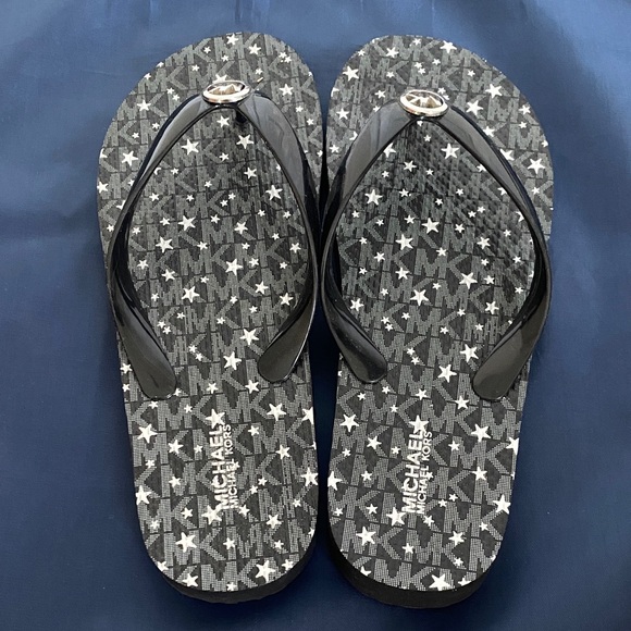 Michael Kors Black Starry Flip Flops - Picture 4 of 5